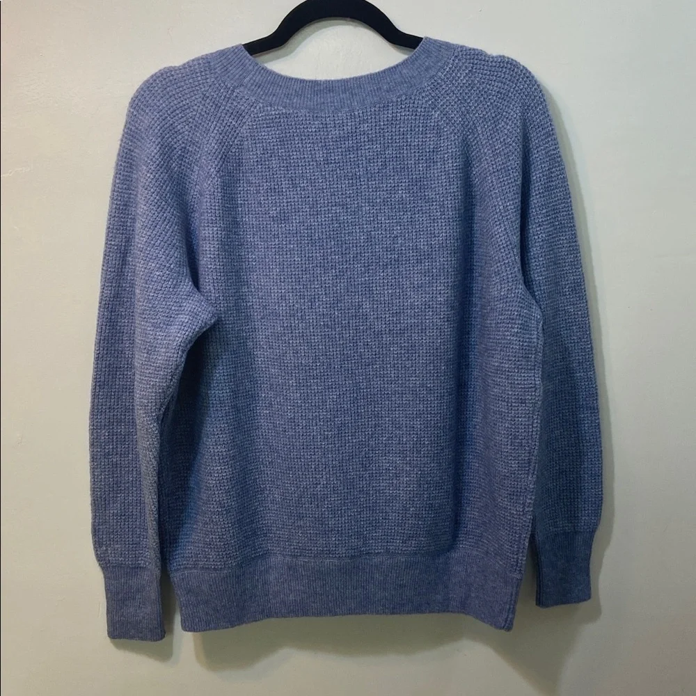J. Crew Men's Heather Blue,Waffle- Knit,Long Sleeve,Crewneck Sweater. Size-Small